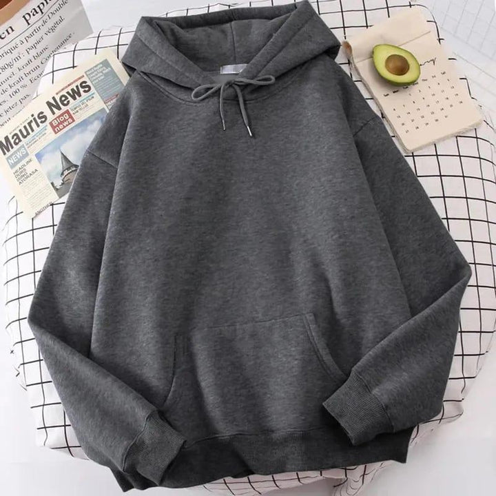 Comfortable Grey Fleece Hooded Hoodie - Perfect Casual Wear